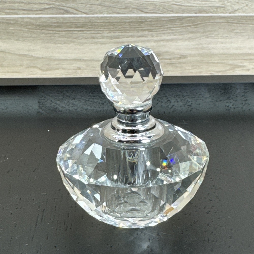 Oleg Cassini Lot Of 3 Crystal Small Perfume Bottle Glass Dauber Geometric Shape - Picture 15 of 16